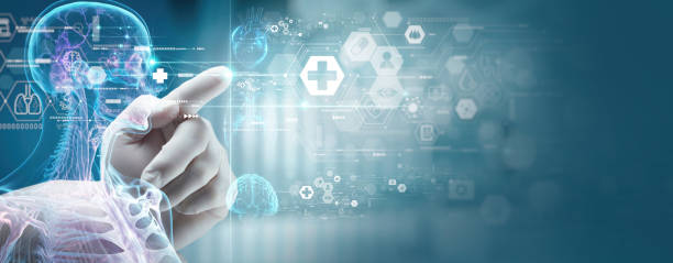 istock Cardiologist Doctor, Surgeon analyzing patient heart testing result and human anatomy on digital futuristic virtual interface, Digital holographic, AI, Technology, innovation in science and medicine. 1487985268