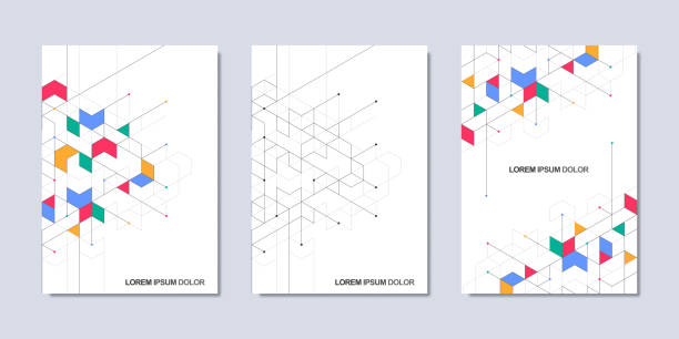 Creative idea of modern design with abstract geometric background. Minimalistic vector texture with polygonal pattern. Template for cover brochure, layout, flyer, book, banner Creative idea of modern design with abstract geometric background. Minimalistic vector texture with polygonal pattern. Template for cover brochure, layout, flyer, book, banner. minimal magazine layout stock illustrations