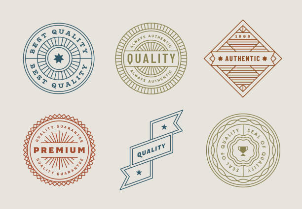 Retro Badge Designs Retro Badge Designs title tag stock illustrations