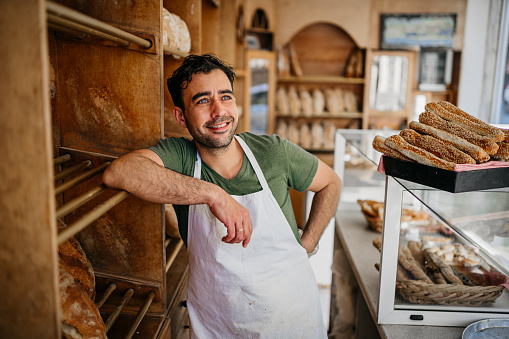 Portrait of a man working in bakery