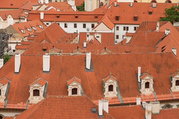 istock Close up view of Prague's red roofs 148799599