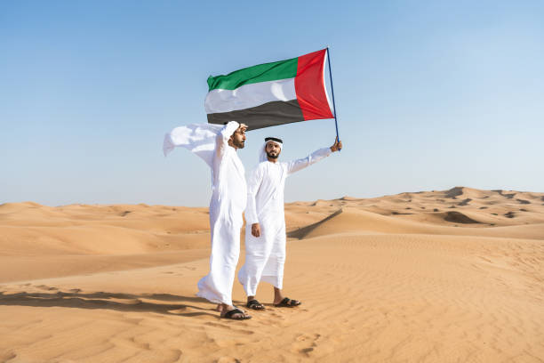 istock Two middle-eastern emirati men wearing arab kandura bonding in the desert 1487997214