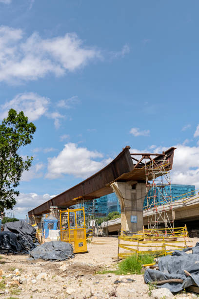 istock Vehicular bridge under construction at Carrera 68 with 26th street (Bogota - Colombia). infrastructure concept. 1488012346