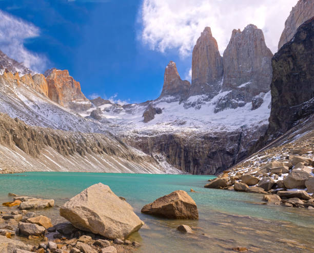 istock The Towers Above an Alpine Lake 1488013681