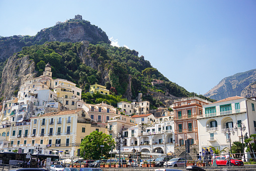 Amazing view of a small town in the Amalfi Coast in Italy