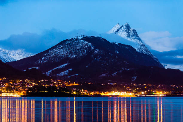 istock Night atmospheric landscape in mountains. Norway. Dusk 1488020258