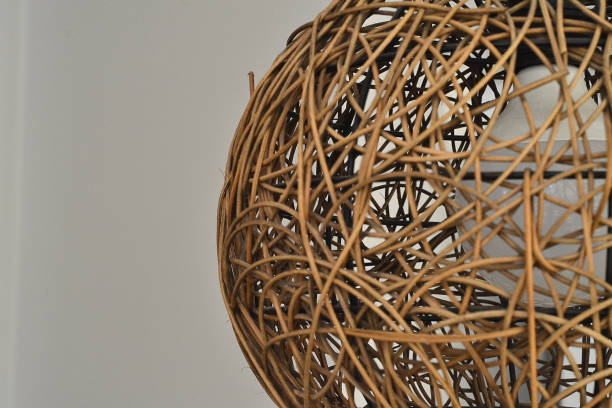 istock Brown lamp on the background of the wall 1488021173