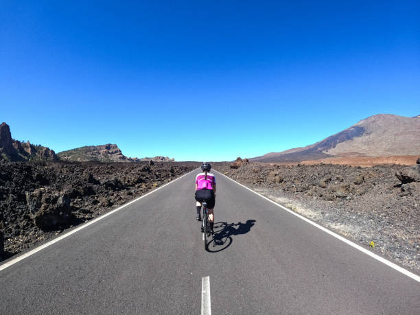 istock Cyclist on the road in Taide national park 1488025985