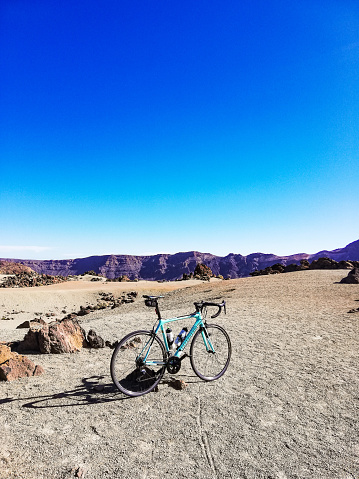 Mountain bike and the majestic volcanic scenics from Tenerife Island