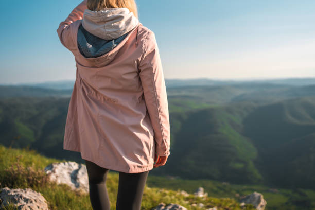 istock Caucasian Female Hiker Looking At Distance 1488027101