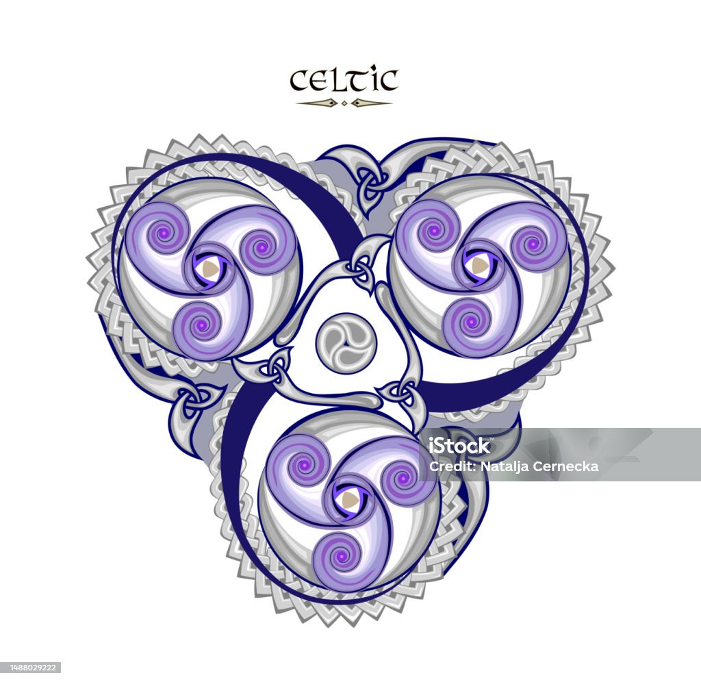 Trickle Icon Ancient Irish Symbol Ethnic Magic Sign Celtic Knot Pattern Triple ...