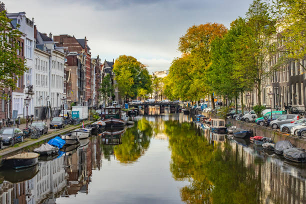 istock Beautiful view from the canal in Amsterdam 1488034987
