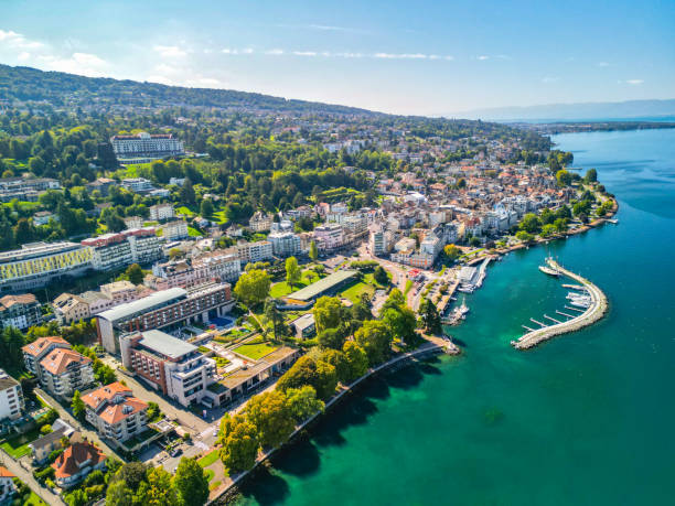 istock Aerial view of Evian 1488035071