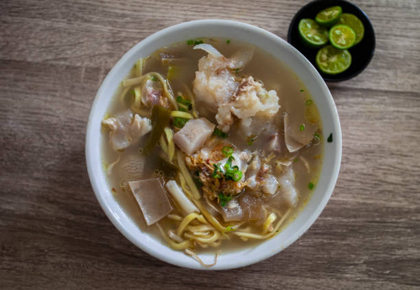 istock Shake Noodle, typical food from Bandung, West Java, Indonesia. Serving noodles with skin and cow's feet, also added with bean sprouts. 1488035204
