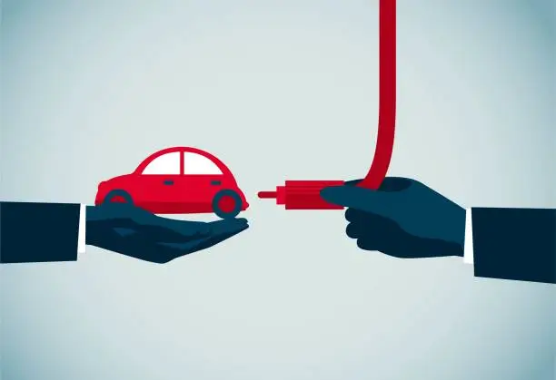 Vector illustration of charge the car