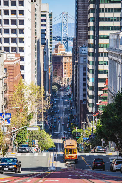 istock street in San Francisco with historic cable car 1488038442