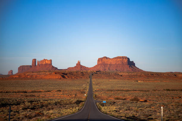 istock Sun rise at Road to Monument Valley Forrest Gump point 1488038622