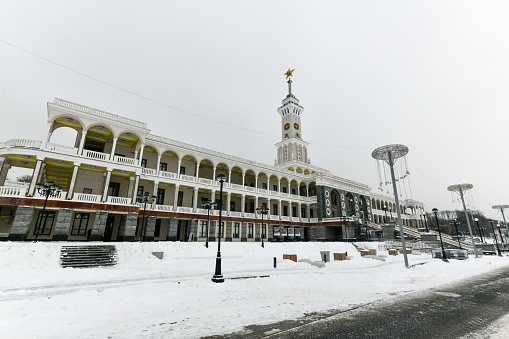View on the North river terminal in Moscow, Russia. The terminal was built in 1937.