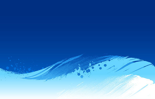 Blue flowing fluid abstract wavy water line feather vector background illustration