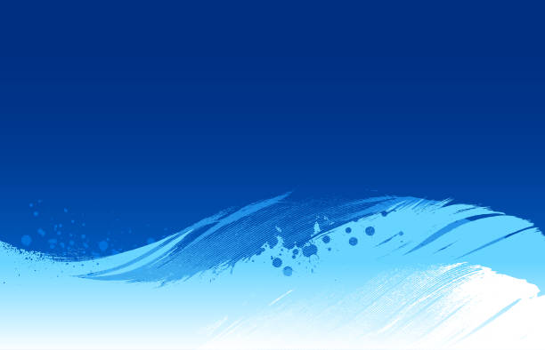 Blue wavy feather background vector art illustration