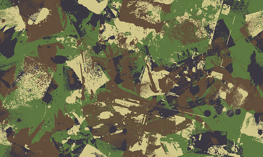 Seamless green and brown grunge textured camouflaged abstract patterns wallpaper vector background