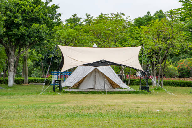 istock Camping tents on the park lawn 1488041117