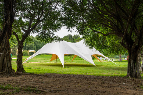 istock Camping tents on the park lawn 1488042172