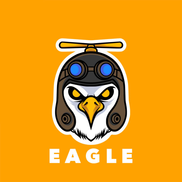 독수리 조종사 - symbol military star eagle stock illustrations