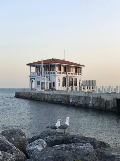 Istanbul, Turkey - July 12, 2025: The full waterfront facade of Ciragan Palace, a 19th-century Ottoman palace now serving as a luxury hotel, seen on the Bosphorus in the Besiktas district of Istanbul.
