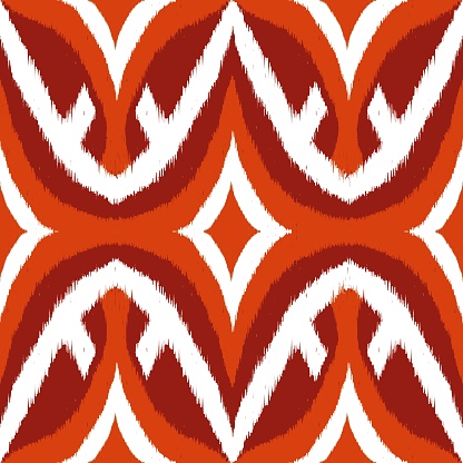 Illustration embroidery abstract geometric shape seamless pattern ikat style. Use for fabric, textile, home decoration elements, upholstery, wrapping.