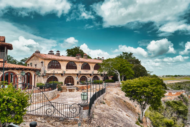 istock Medieval roman style stone streets in altos de chavon 1488063822