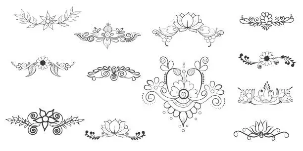 Vector illustration of Set of vector graphic elements for design