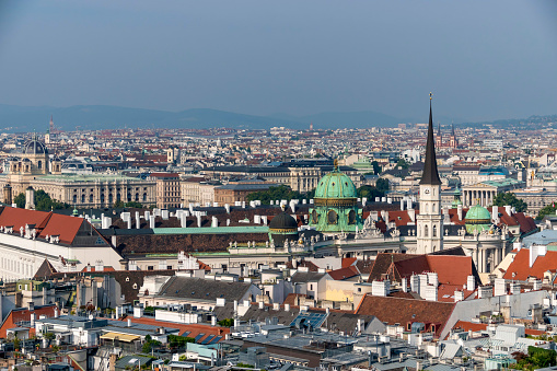 Roof top views of Vienna, Austria