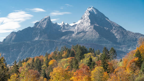 istock Mount Watzmann near Berchtesgaden with colorful trees in the foreground during the fall 1488077841