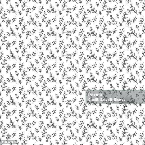 Seamless Vector Branch Pattern Stock Illustration - Download Image Now ...