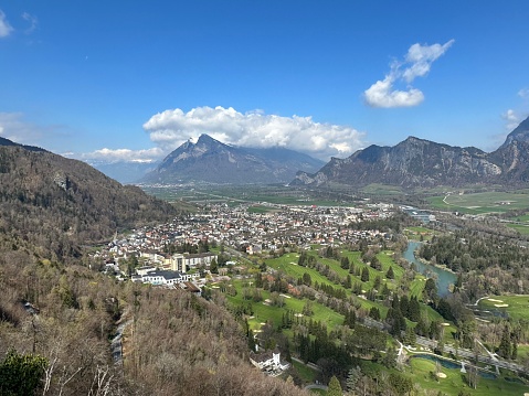 View of Bad Ragaz, Switzerland from above