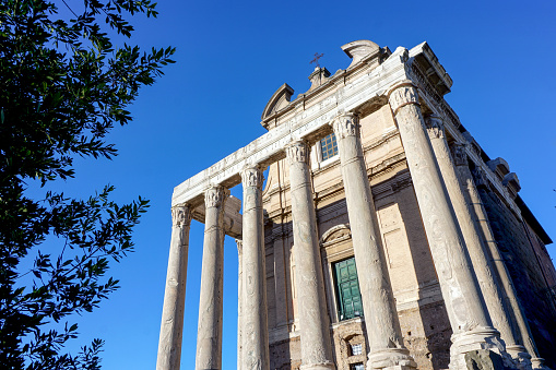 Athens academy columns, front view