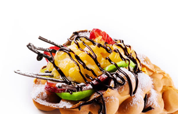 istock Hong kong or bubble waffle with ice cream 1488092012