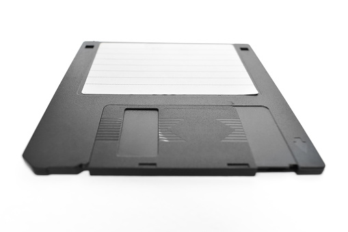 floppy disk magnetic computer data storage support isolated on white background