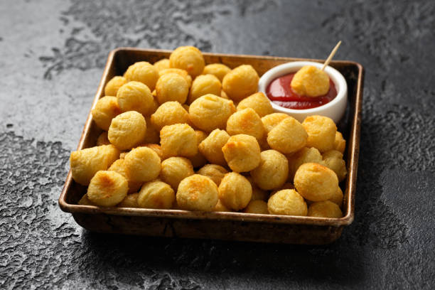 istock Crispy potato balls with ketchup. Ready to eat 1488094620