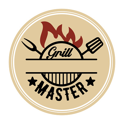 The inscription Grill Master. Vector Image with space for your text. It can be used for a sticker, patch, invitation card, brochures, poster and other promo materials.