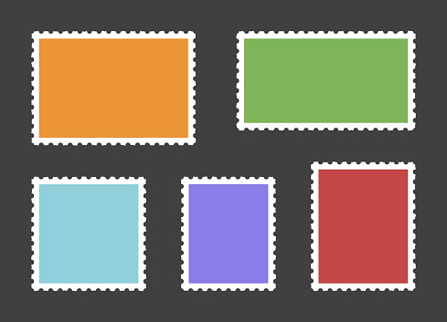 Vector postage stamps. Carefully layered and grouped for easy editing.