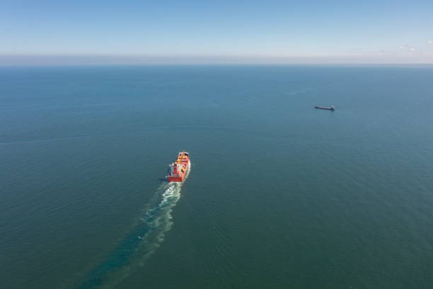 istock Aerial view of Container freight ship in transit. 1488096716