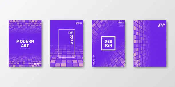 Vector illustration of Brochure template layout, Purple cover design, business annual report, flyer, magazine