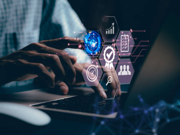 istock Certification process and standards ISO certified business, compliance with international standards and quality assurance. certificate touch concepts 1488098629