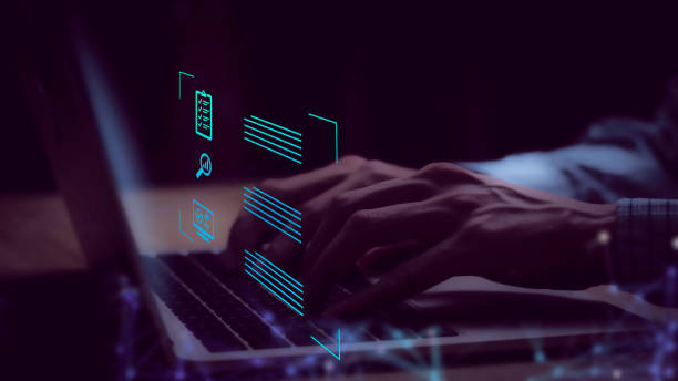 istock Document management system and IT business processes arranging for archiving Find and manage files and corporate data. Digital transformation of files. 1488098630
