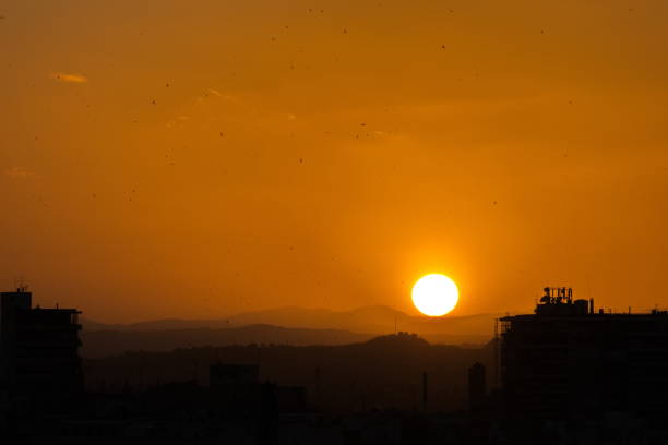 Beautiful and colorful sunset in Murcia