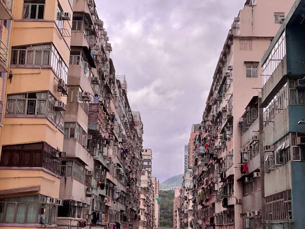 Pastel Colored Old Hong Kong Buildings