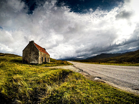 An abandoned building on the Destitution Road near Dundonnell. North Coast 500, Scotland