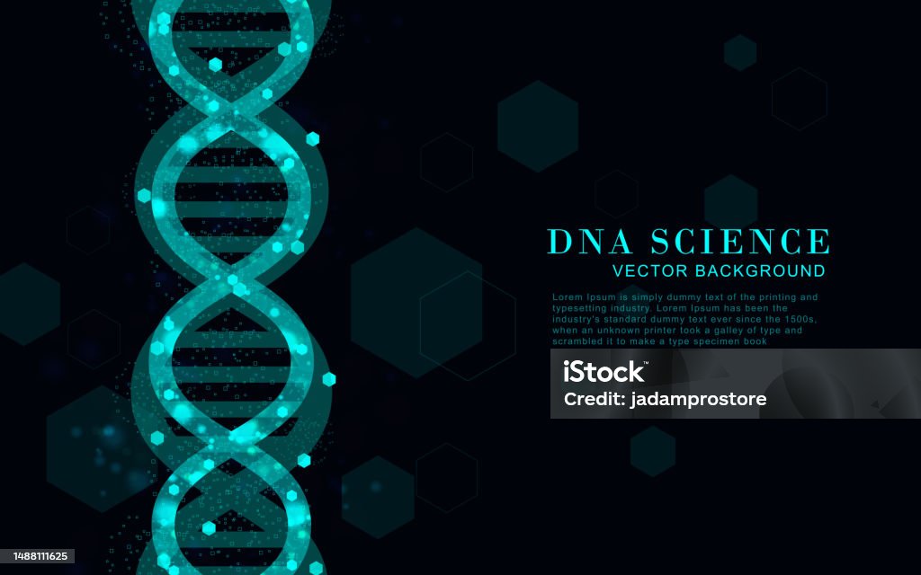 Abstract Technology Science Concept Dna Code Structure With Glow Stock ...